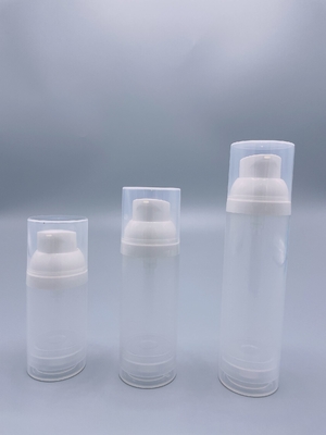 AS PP क्लियर रिफिलेबल कॉस्मेटिक पंप वायुहीन बोतल 15ml 30ml 50ml 80ml 100ml 120ml