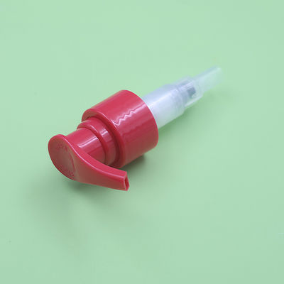 Custom 24mm 28mm Plastic Inside Spring Pump Cosmetic Dispenser Red Lotion Screw-on Pump for Bottle