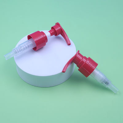 Custom 24mm 28mm Plastic Inside Spring Pump Cosmetic Dispenser Red Lotion Screw-on Pump for Bottle