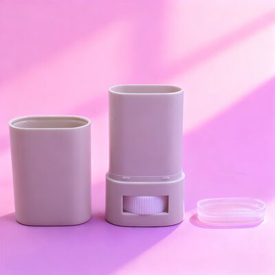 कस्टमाइज्ड ओवल फ्लैट 15g 20g ट्विस्ट अप स्टिक डिओडोरेंट पैकेजिंग रिफिल करने योग्य बॉडी डिओडोरेंट सनस्क्रीन कंटेनर ट्यूब डिओडोरेंट पैकेजिंग