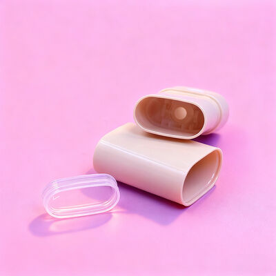 कस्टमाइज्ड ओवल फ्लैट 15g 20g ट्विस्ट अप स्टिक डिओडोरेंट पैकेजिंग रिफिल करने योग्य बॉडी डिओडोरेंट सनस्क्रीन कंटेनर ट्यूब डिओडोरेंट पैकेजिंग