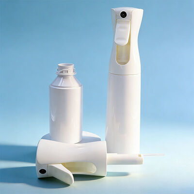 सफाई समाधान के लिए 300 मिलीलीटर प्लास्टिक फाइन मिस्ट स्प्रेयर बोतल लोगो के साथ OEM सतत मिस्ट स्प्रे बोतलें