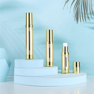 चीन आपूर्तिकर्ता चांदी लक्जरी प्लास्टिक कॉस्मेटिक बोतल 15ml 30ml 50ml खाली हवा रहित प्लास्टिक सीरम पंप डिस्पेंसर द्वारा Kinpack