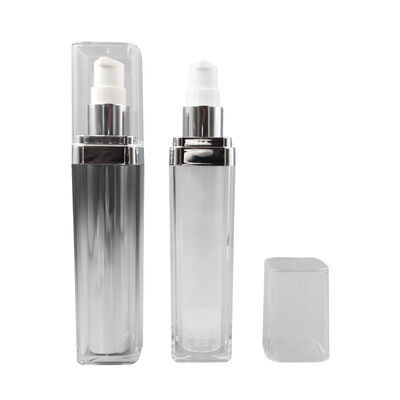 Wholesale Factory High Quality Square  Double Layer Vacuum Bottle 30ml 50ml 75ml Hot Sale Cosmetic Liquid Container  for Shampoo