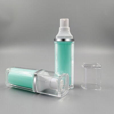 Hot Sale Wholesale Factory High Quality 15ml 30ml 50ml Square Double-layer Vacuum Bottle  for Personal Care
