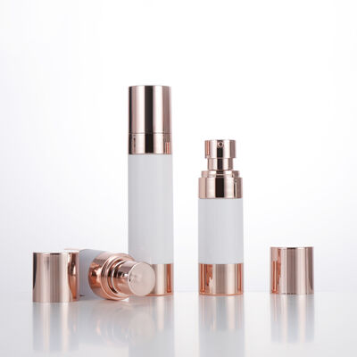खाली यात्रा मिनी गोल वायुहीन लोशन बोतल 15ml 30ml 50ml गुलाब सोने वैक्यूम बोतल