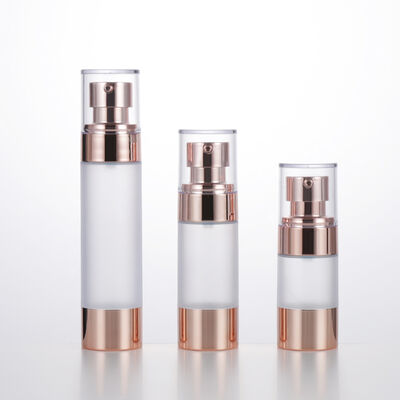 खाली यात्रा मिनी गोल वायुहीन लोशन बोतल 15ml 30ml 50ml गुलाब सोने वैक्यूम बोतल
